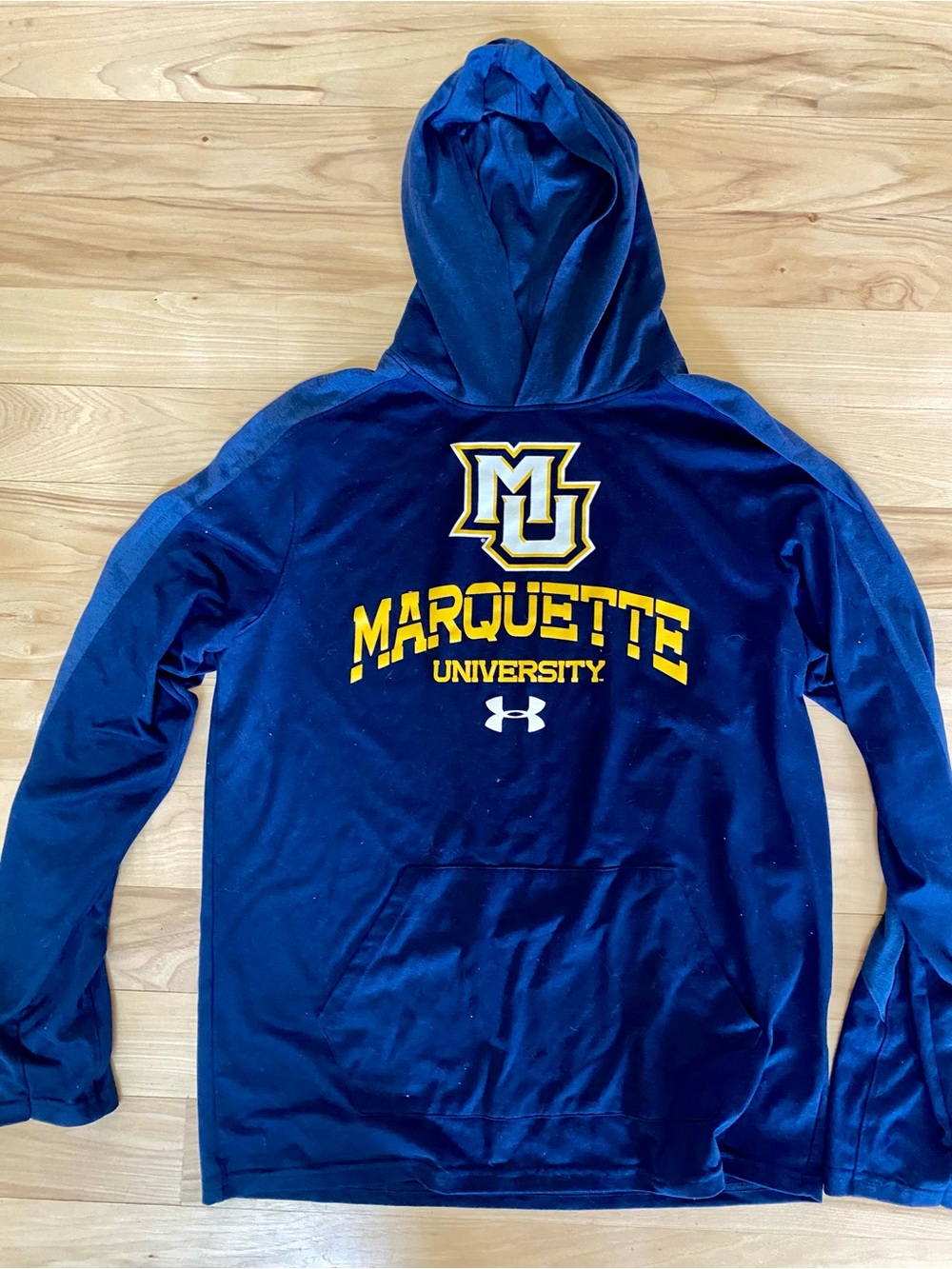 Marquette University Sweatshirt Under Armour Navy Pullover Hoodie Medium